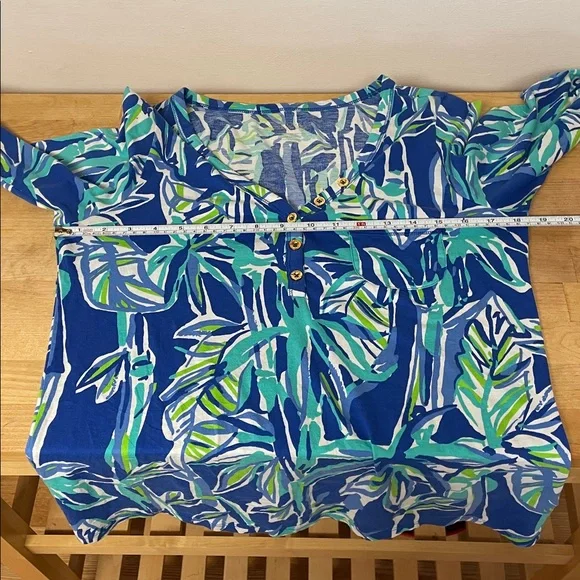 Lilly Pulitzer Palmetto Bamboo Pima Cotton 3/4 sleeve V neck top women’s size M - Picture 10 of 14